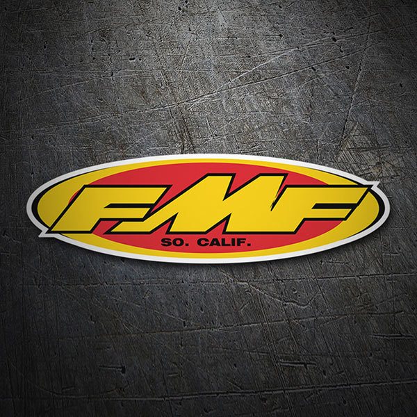 CALIF FMF SO STICKER FMF Motorcycle ATV 4.75 in x 1.75 in Red/Yellow Decal 