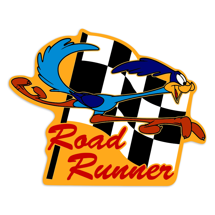 Car & Motorbike Stickers: Road Runner Racing Flag