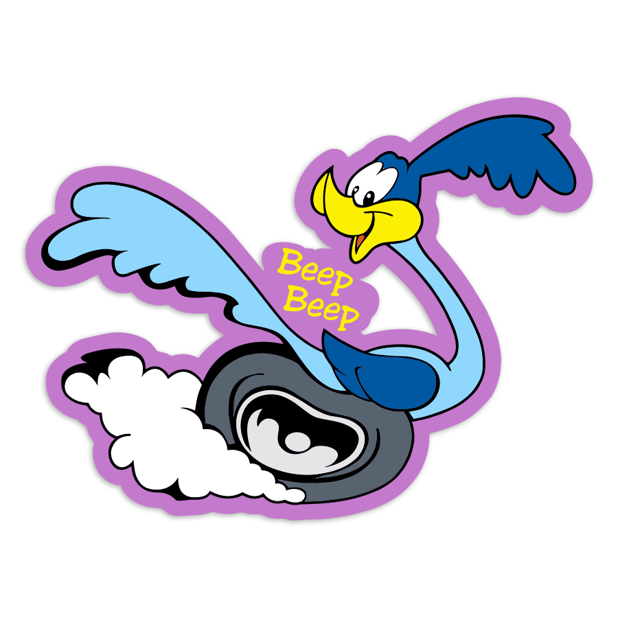 Car & Motorbike Stickers: Road Runner Wheel Beep Beep