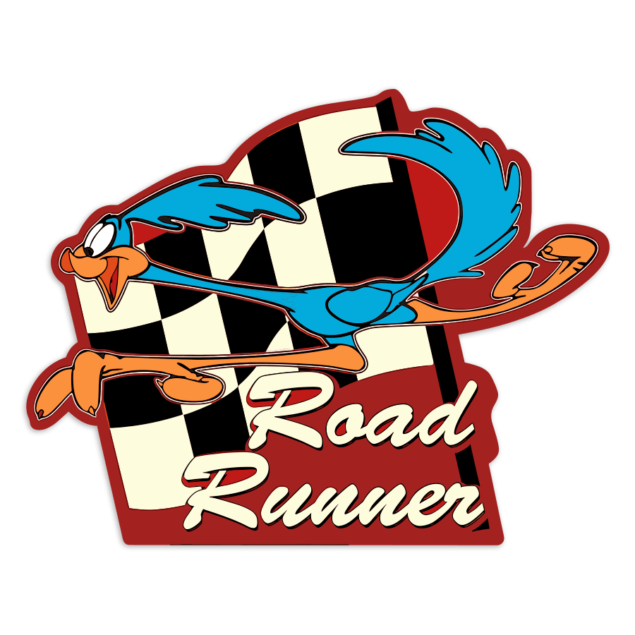 Car & Motorbike Stickers: Road Runner Left Flag