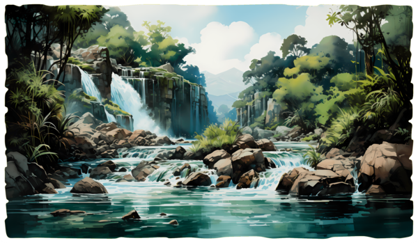 Wall Stickers: Jungle Waterfall