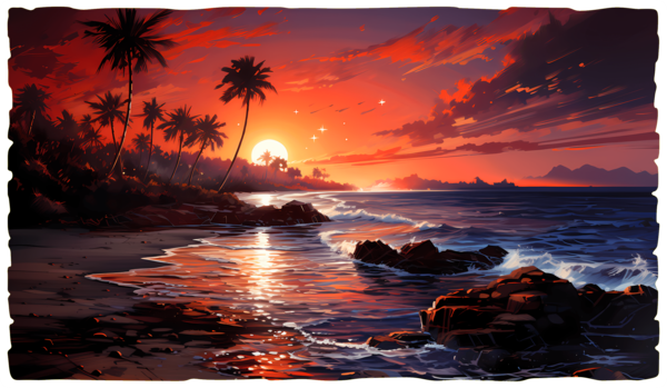 Wall Stickers: Beachside Sunset