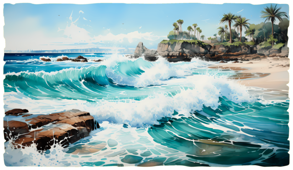 Wall Stickers: Coastal waves beach