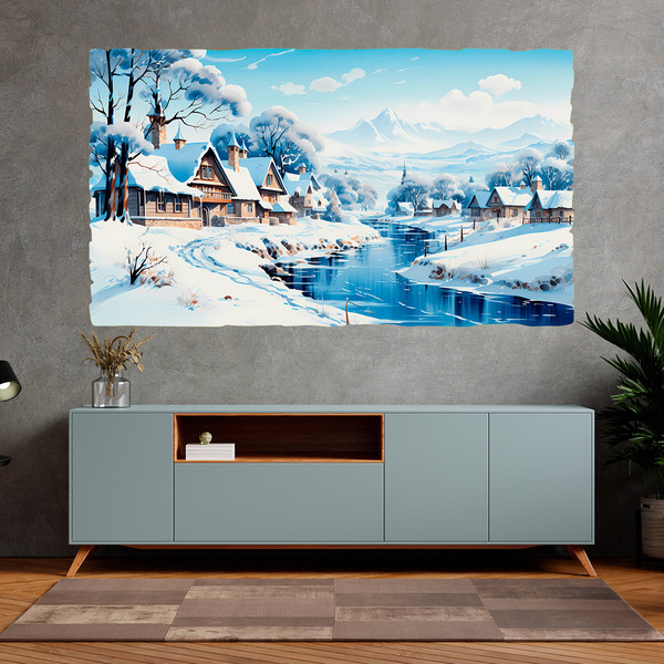 Wall Stickers: Winter Cabins