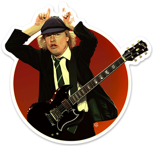 Car & Motorbike Stickers: Angus Young