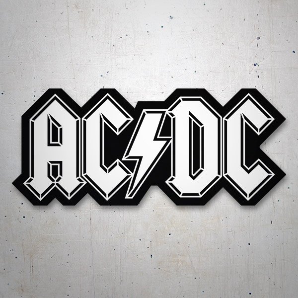 Car & Motorbike Stickers: ACDC black and white