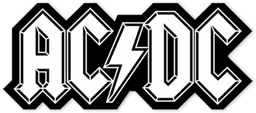 Car & Motorbike Stickers: ACDC black and white