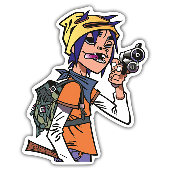 Car & Motorbike Stickers: Gorillaz 2-D Gun