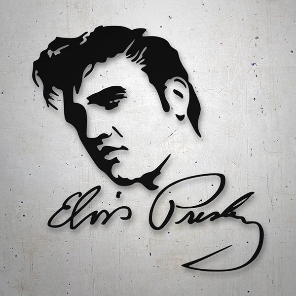 Car & Motorbike Stickers: Elvis Presley Photo with Autograph