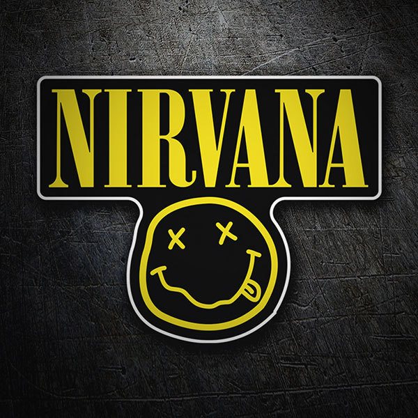 Car & Motorbike Stickers: Nirvana and Smiley Drunk Black