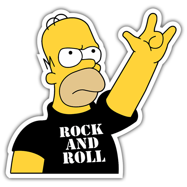 Car & Motorbike Stickers: Rock and Roll Homer 