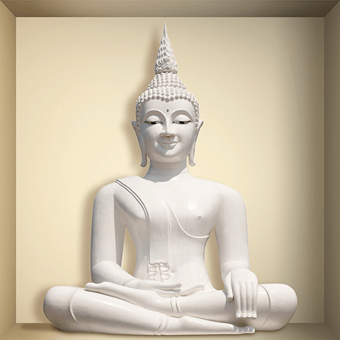 Wall Stickers: Niche White Buddha