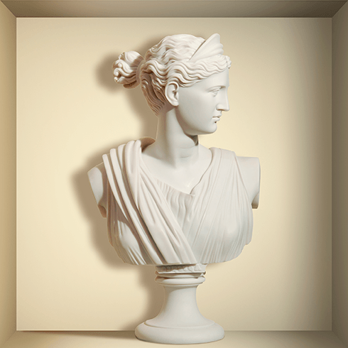 Wall Stickers: Greek marble bust niche