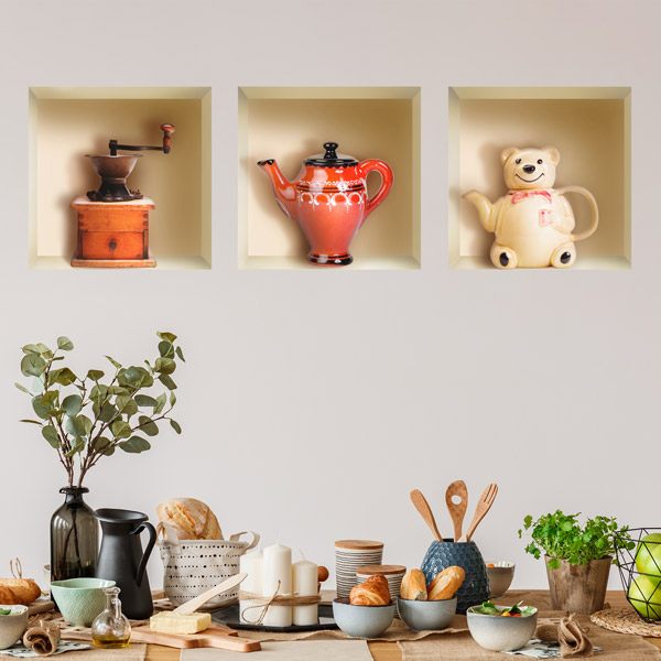 Wall Stickers: Niche Teapots and Grinder