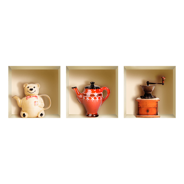 Wall Stickers: Niche Teapots and Grinder