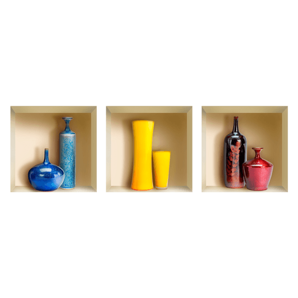 Wall Stickers: Niche Coloured Vases