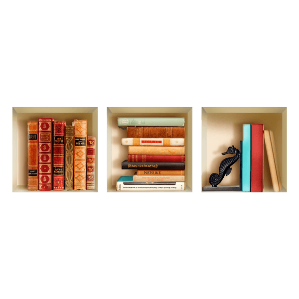 Wall Stickers: Old Books Niche