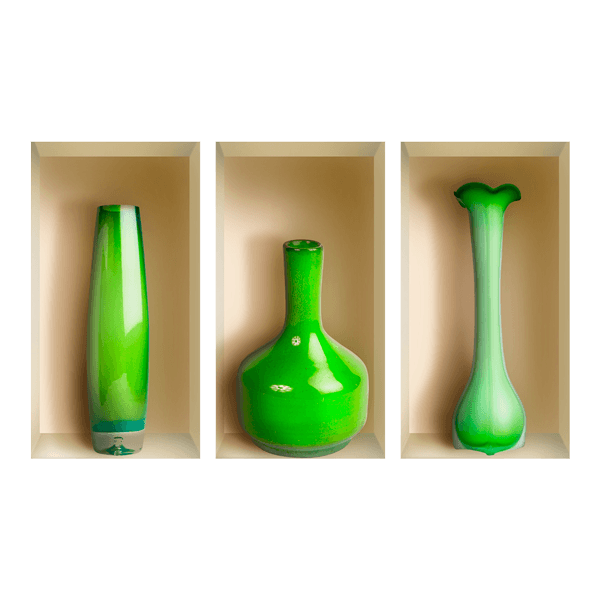 Wall Stickers: Green Vases Niche