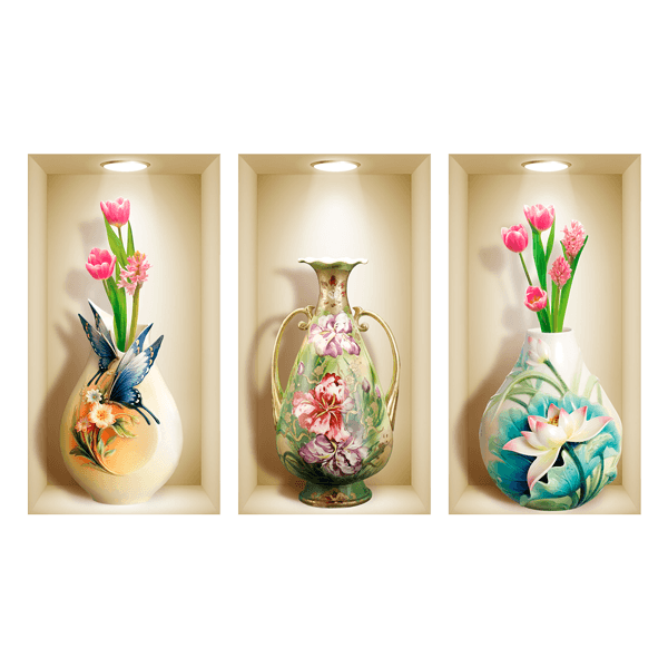 Wall Stickers: Niche Floral Vases