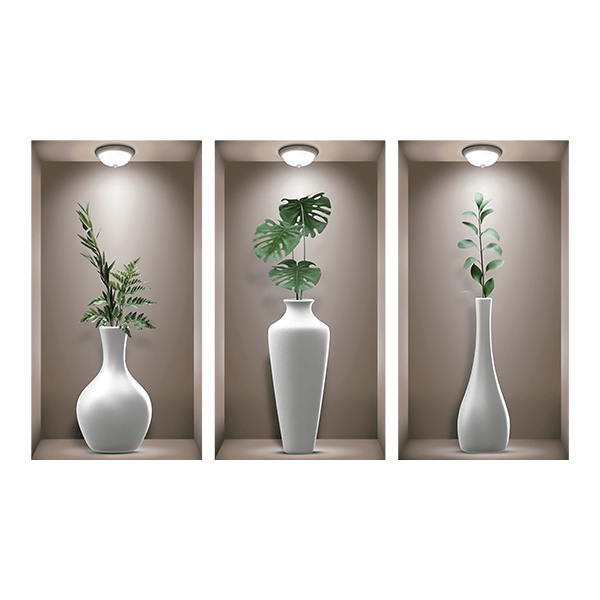 Wall Stickers: Niche White Vases II