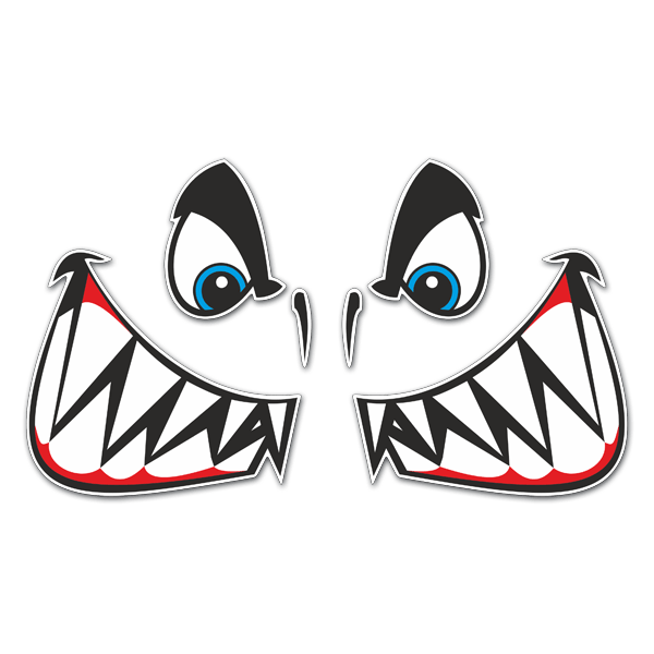Car & Motorbike Stickers: Shark mouth and eyes