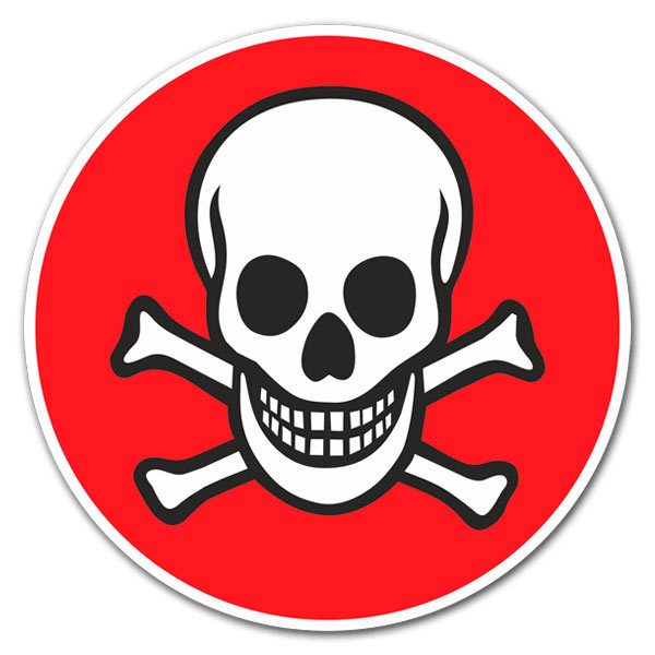 Car & Motorbike Stickers: Skull red background