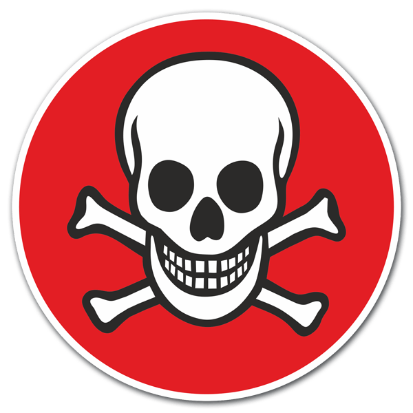 Car & Motorbike Stickers: Skull red background