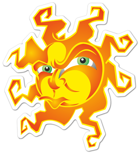 Car & Motorbike Stickers: Angry sun