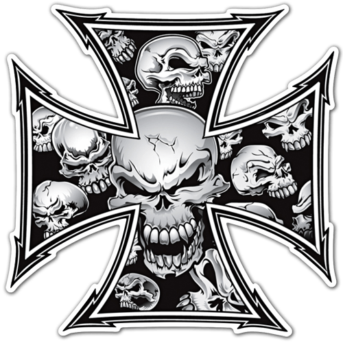 Car & Motorbike Stickers: Cross of skulls