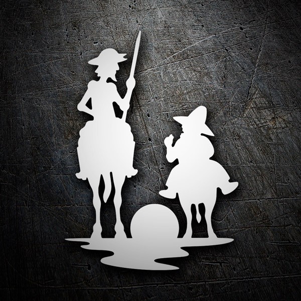 Car & Motorbike Stickers: Don Quixote and Sancho sunset