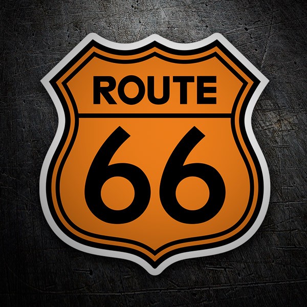 Sticker Route 66 Route 66 orange