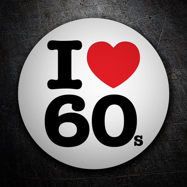 Car & Motorbike Stickers: I love 60s