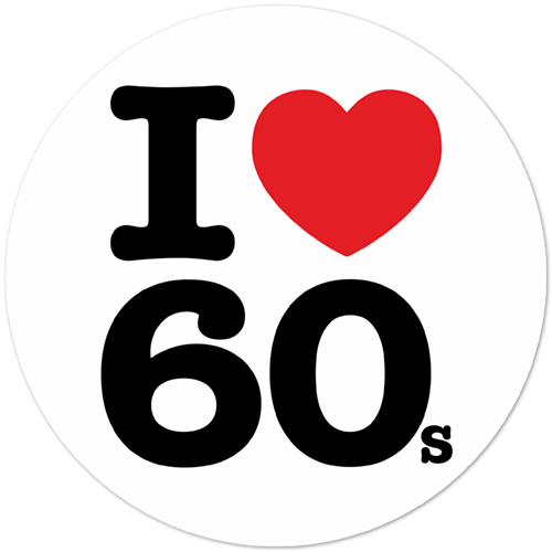 Car & Motorbike Stickers: I love 60s