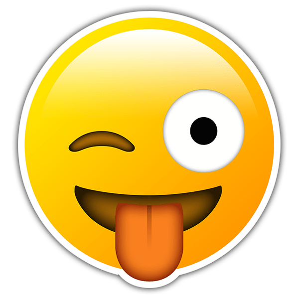 Car & Motorbike Stickers: Face winking stuck-out tonge emoji