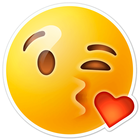 Car & Motorbike Stickers: Emoticon Kiss