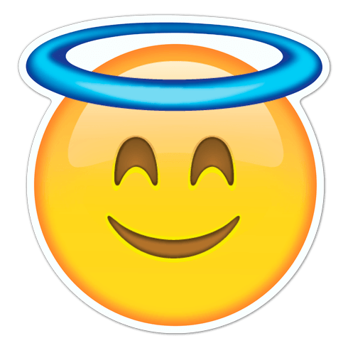 Car & Motorbike Stickers: Smiling Face With Halo