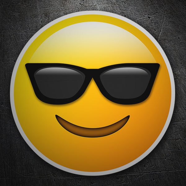 Car & Motorbike Stickers: Smiling Face With Sunglasses
