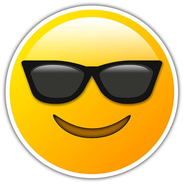 Car & Motorbike Stickers: Smiling Face With Sunglasses