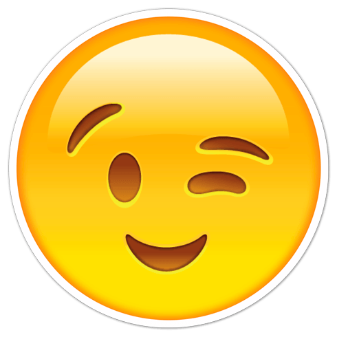 Car & Motorbike Stickers: Winking Face