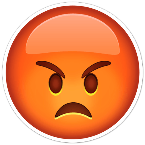 Car & Motorbike Stickers: Pouting Face