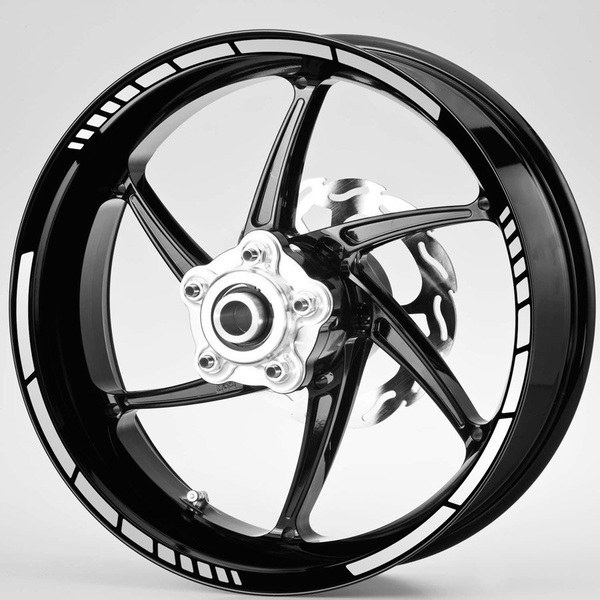 Car & Motorbike Stickers: Moto GP Style rim stripes kit 2 wheels 10mm.