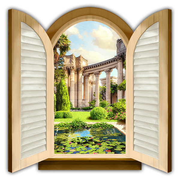 Wall Stickers: Window pond and Corinthian columns
