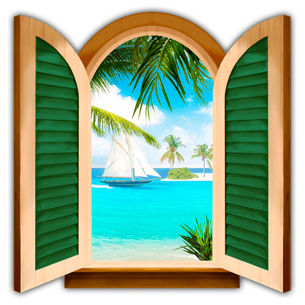 Wall Stickers: Window Sailing on the sea