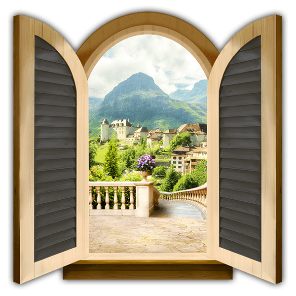 Wall Stickers: Window hostel in the mountain