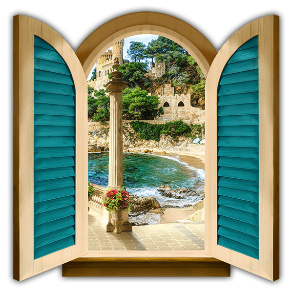 Wall Stickers: Window lookout castle beach