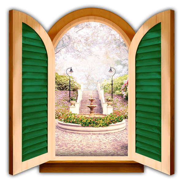 Wall Stickers: Window Flower fountain