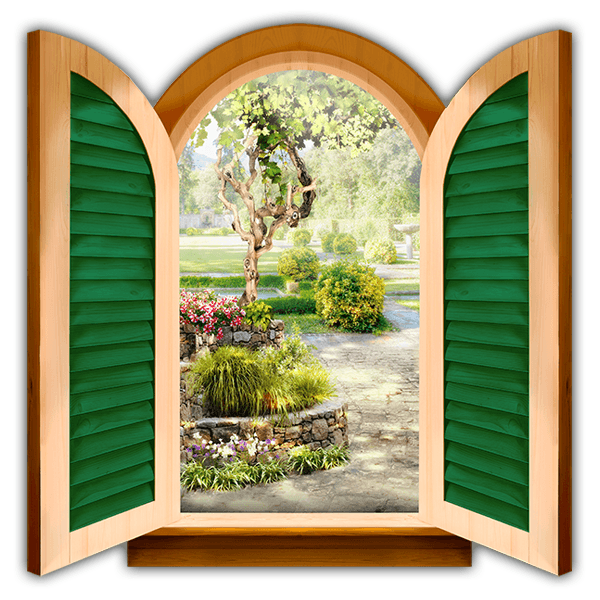 Wall Stickers: Window cottage garden