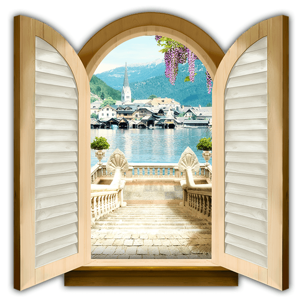 Wall Stickers: Window stairs to Hallstatt