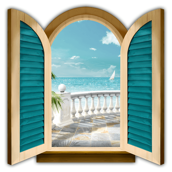 Wall Stickers: Window terrace to the sea