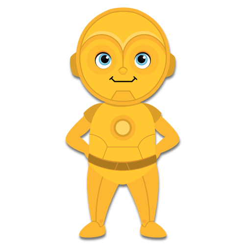 Stickers for Kids: C3PO happy